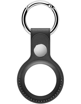 Tiera faux leather Apple AirTag holder black