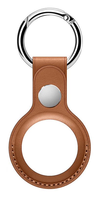Tiera faux leather Apple AirTag holder brown
