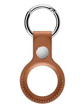 Tiera faux leather Apple AirTag holder brown