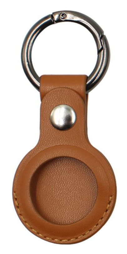Tiera faux leather Apple AirTag cover brown