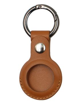 Tiera faux leather Apple AirTag cover brown