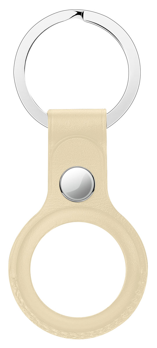 Tiera leather Apple AirTag key ring khaki
