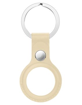 Tiera leather Apple AirTag key ring khaki