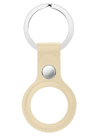 Tiera leather Apple AirTag key ring khaki