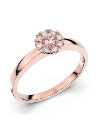 Festive Bella morganite halo diamond ring 606-015M-PK