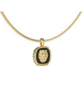 GUESS Lion King gold-colored-black lion necklace JUMN04002JWYGBKT/U