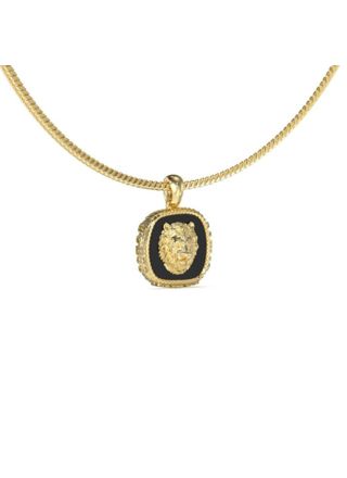 GUESS Lion King gold-colored-black lion necklace JUMN04002JWYGBKT/U