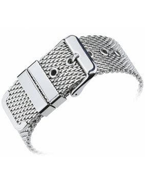 Tiera thick Mesh bracelet silver