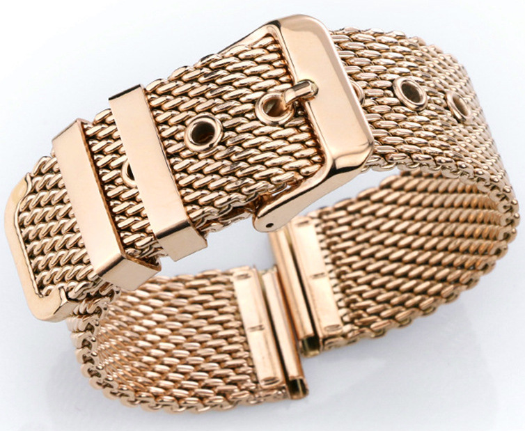 Tiera thick Mesh bracelet rosegold