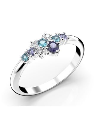 Festive Nelly Blue diamond and precious stones ring 609-019B-VK
