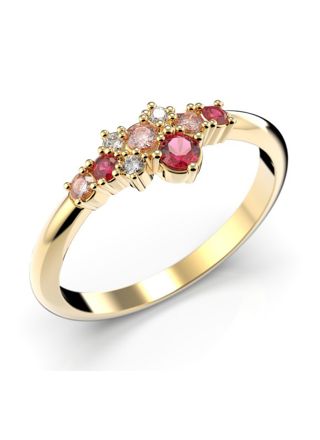 Festive Nelly Pink diamond and precious stones ring 609-019P-KK