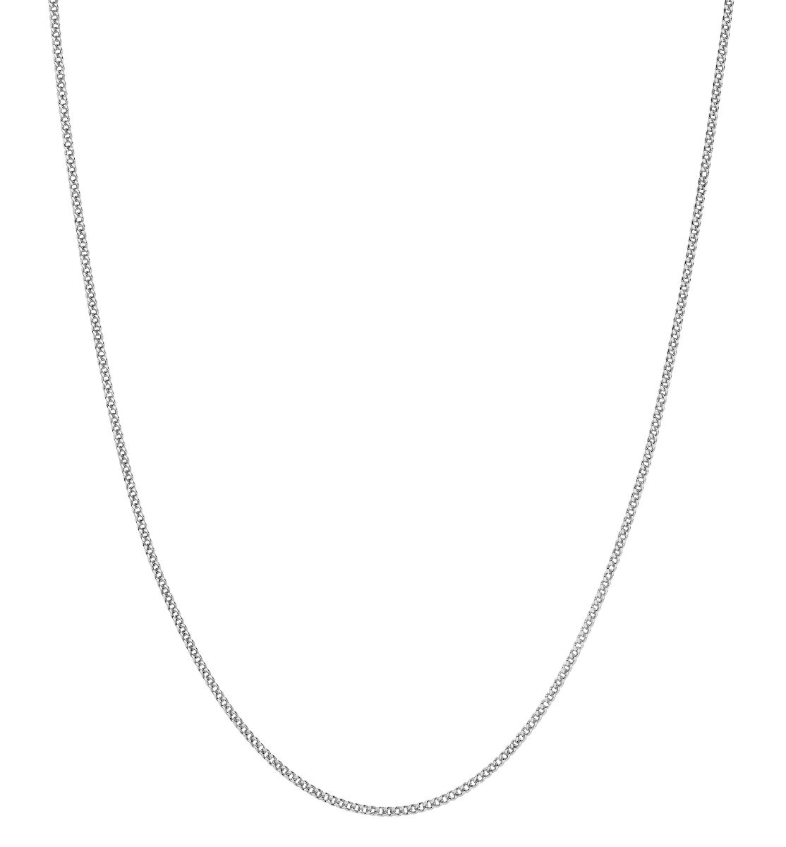 Lykka Basics 9-karat 1,1 mm curb white gold chain necklace 41 cm