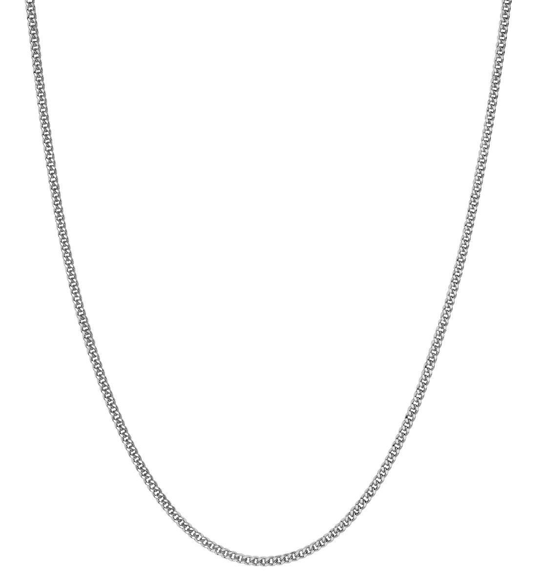 Lykka Basics 9-karat 1,4 mm curb white gold chain necklace