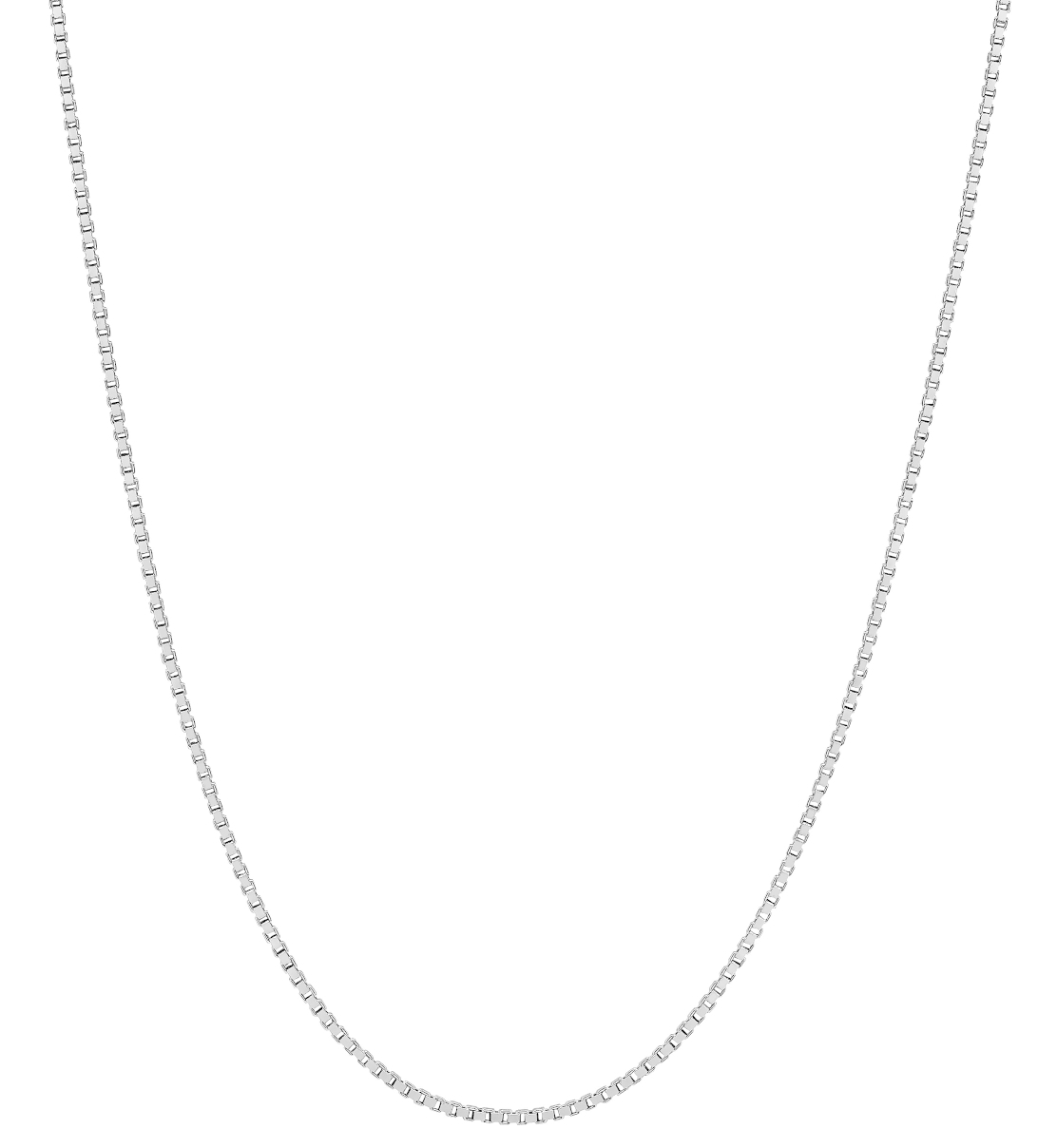 Lykka Basics 9-karat 0,8 mm box white gold chain necklace 51 cm