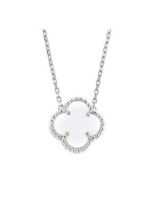 Lykka Symbols four-leaf-clover mother-of-pearl silver-necklace 42+3cm