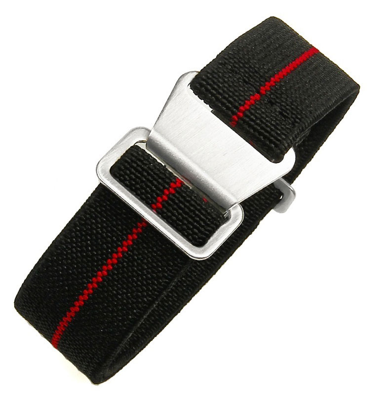 Tiera elastic para nato watch strap black-red