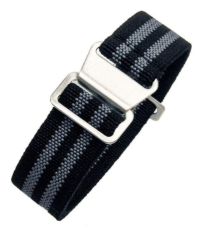 Tiera elastic NATO watch strap black gray