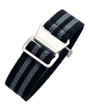 Tiera elastic NATO watch strap black gray
