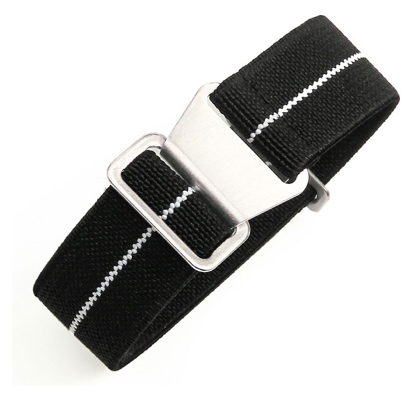 Tiera elastic para nato watch strap black and white