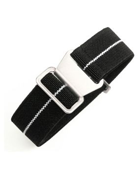 Tiera elastic para nato watch strap black and white
