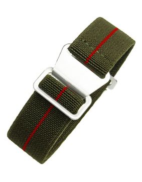 Tiera elastic NATO watch strap green-red
