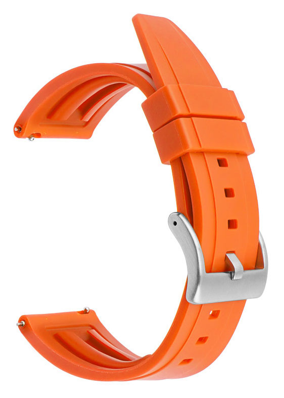 Tiera orange silicone rubber watch strap