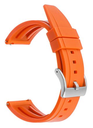 Tiera orange silicone rubber watch strap