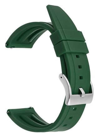 Tiera green silicone rubber watch strap