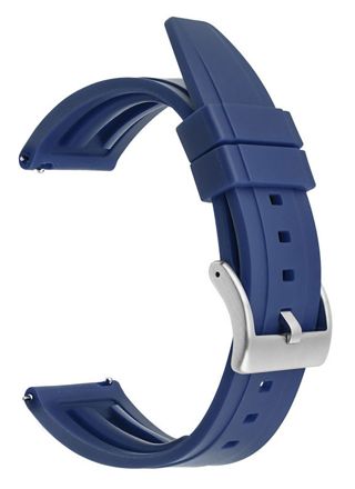 Tiera blue silicone rubber watch strap