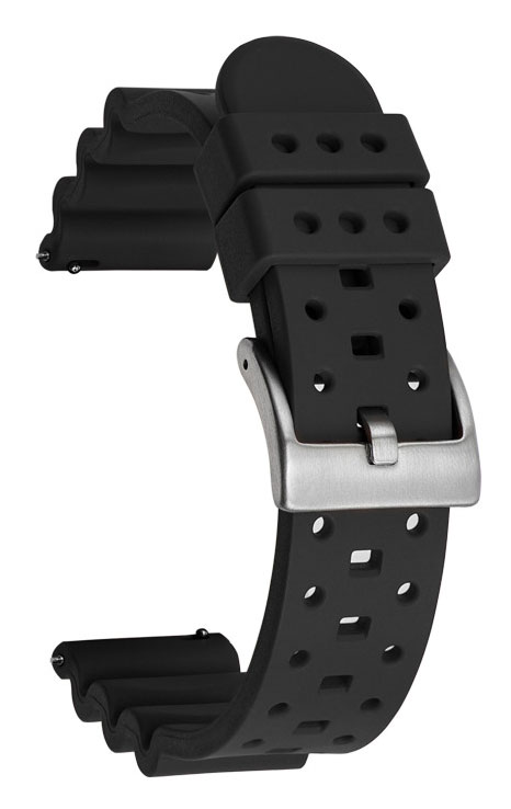 Tiera black FKM watch strap