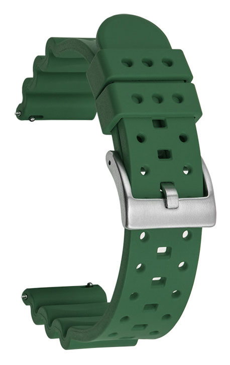 Tiera army green FKM watch strap