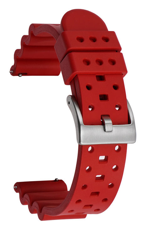 Tiera red FKM watch strap
