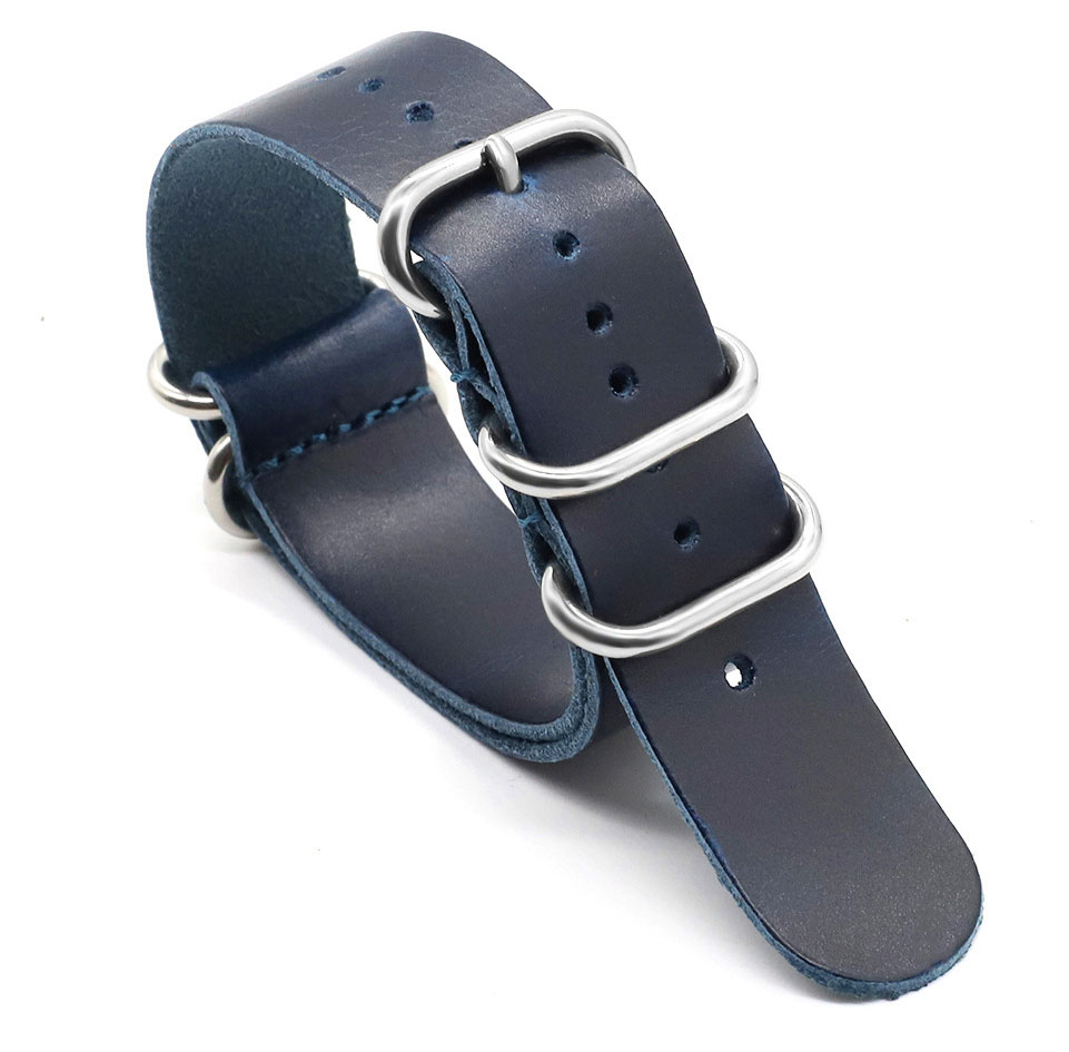 Blue leather nato strap on sale