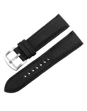 Tiera leather enforced nylon watch strap black