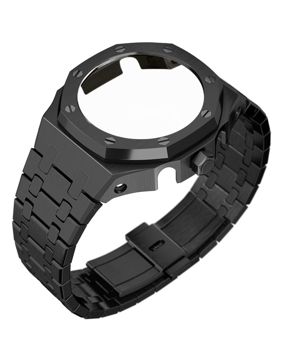 Tiera Casio GA-2100 custom mod bezel + watch strap black