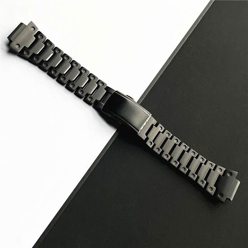 Tiera Casio DW 5600 steel watch strap black