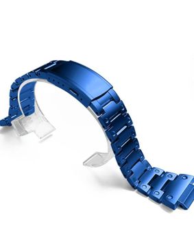 Tiera Casio DW5600 steel watch strap blue