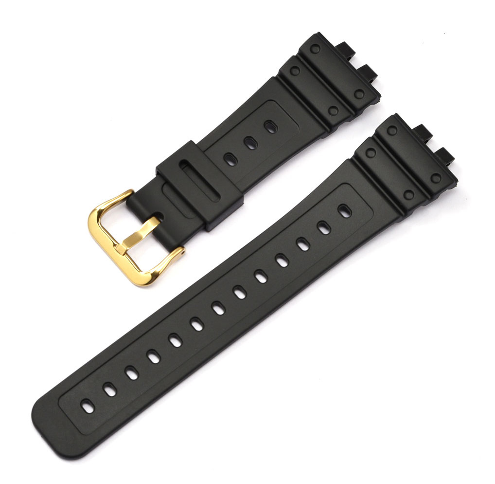 Tiera Casio GMW-B5000 watch strap black + gold buckle