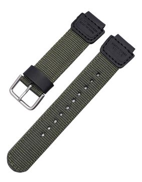 Tiera Casio nylon watch strap green for models AE-1000W / F-108WH / SGW-300H