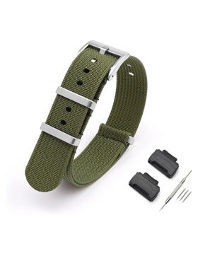 Tiera Casio GD-100 / GD-110 / GD-120 / GD-140 -series nylon watch strap green