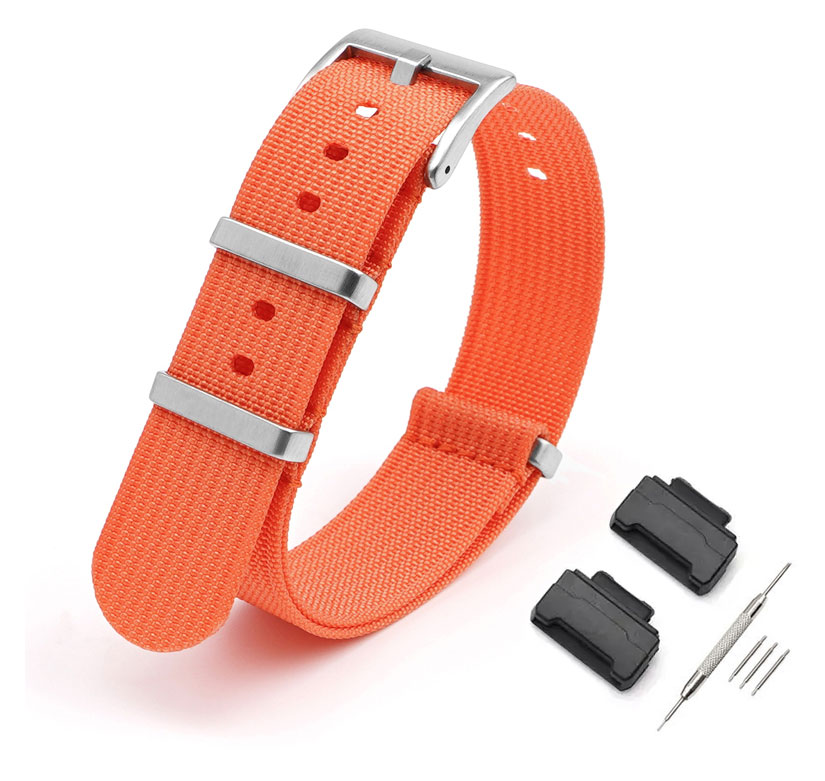 Tiera Casio GW-M5610 / GW-6900 / G-5600 -series nylon watch strap orange