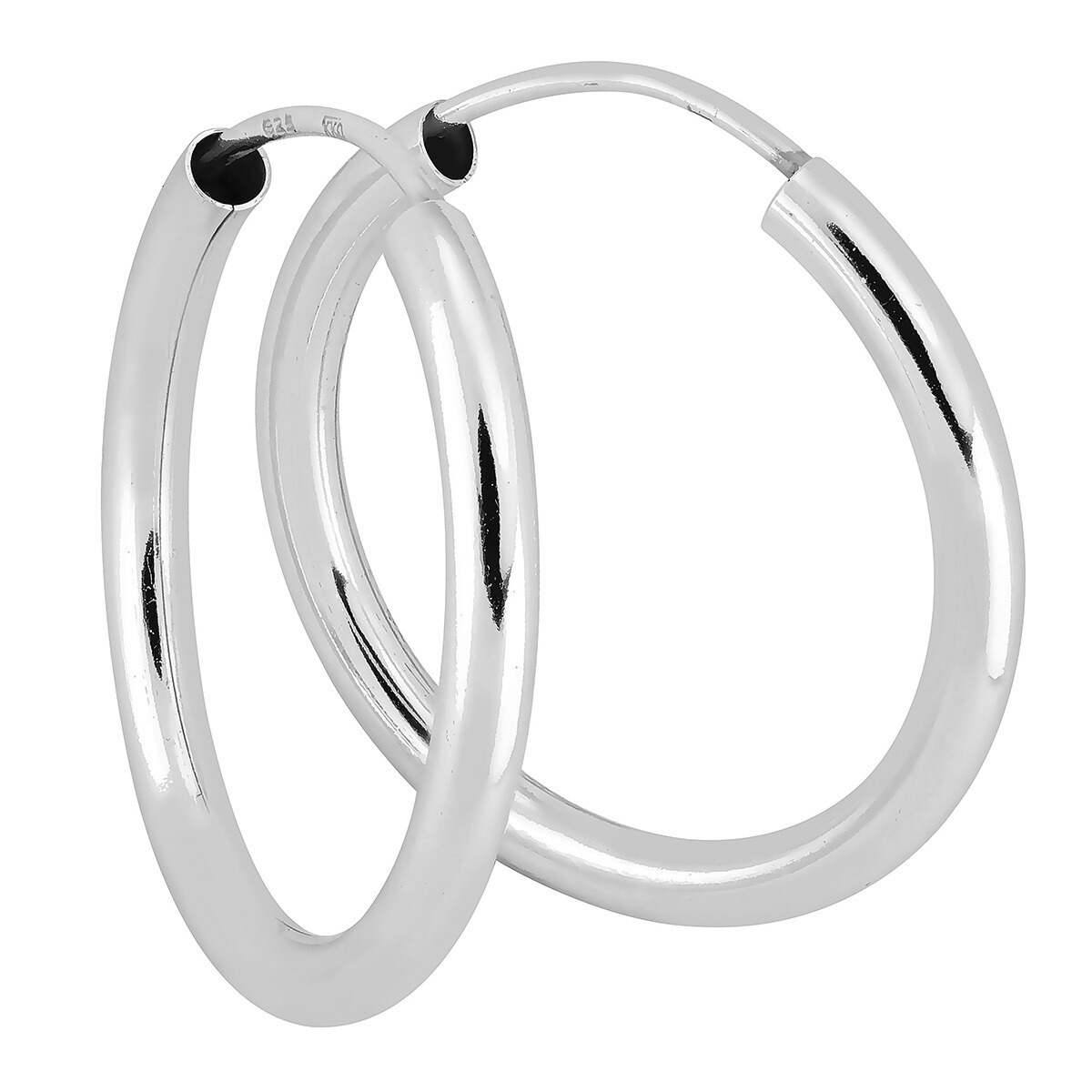 Lykka Casuals silver hoop earrings 3 x 30 mm 
