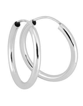 Lykka Casuals silver hoop earrings 3 x 30 mm