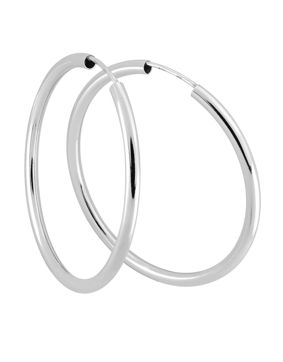 Lykken Casuals silver hoop earrings 3 x 50 mm
