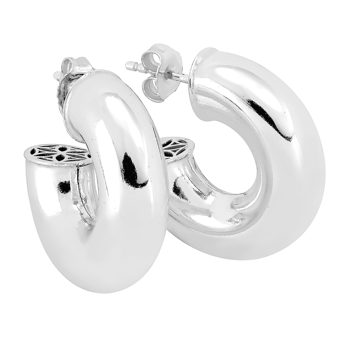 Lykka Casuals silver earrings 8 x 25 mm 