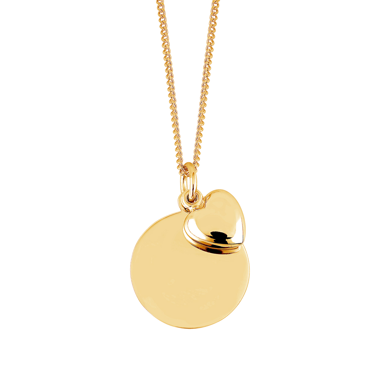 Lykka Casuals engravable goldplated silver necklace 