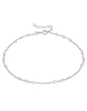 Lykka Casuals pink silver anklet