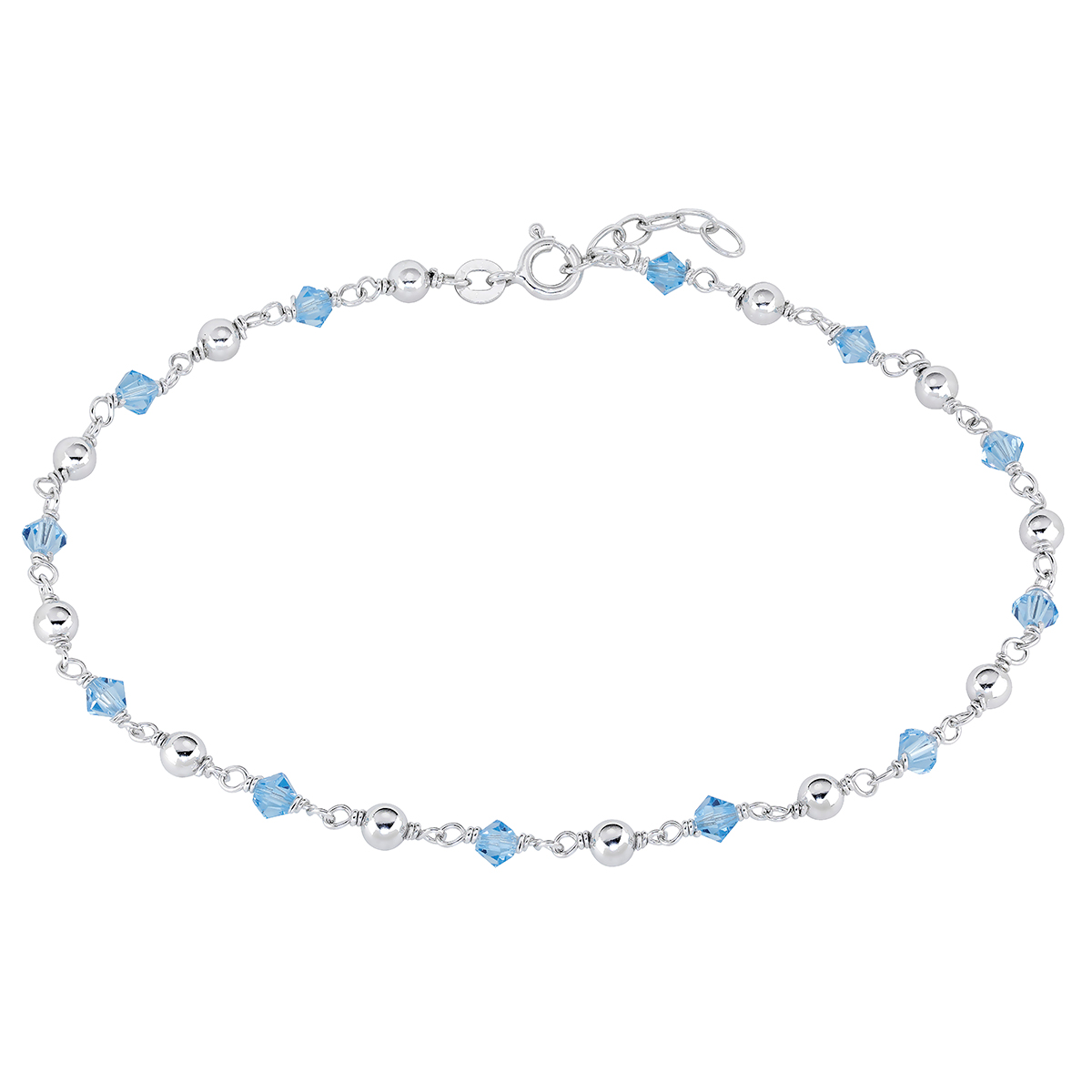 Lykka Casuals light blue silver anklet 