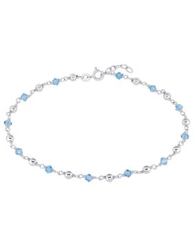 Lykken Casuals light blue silver anklet