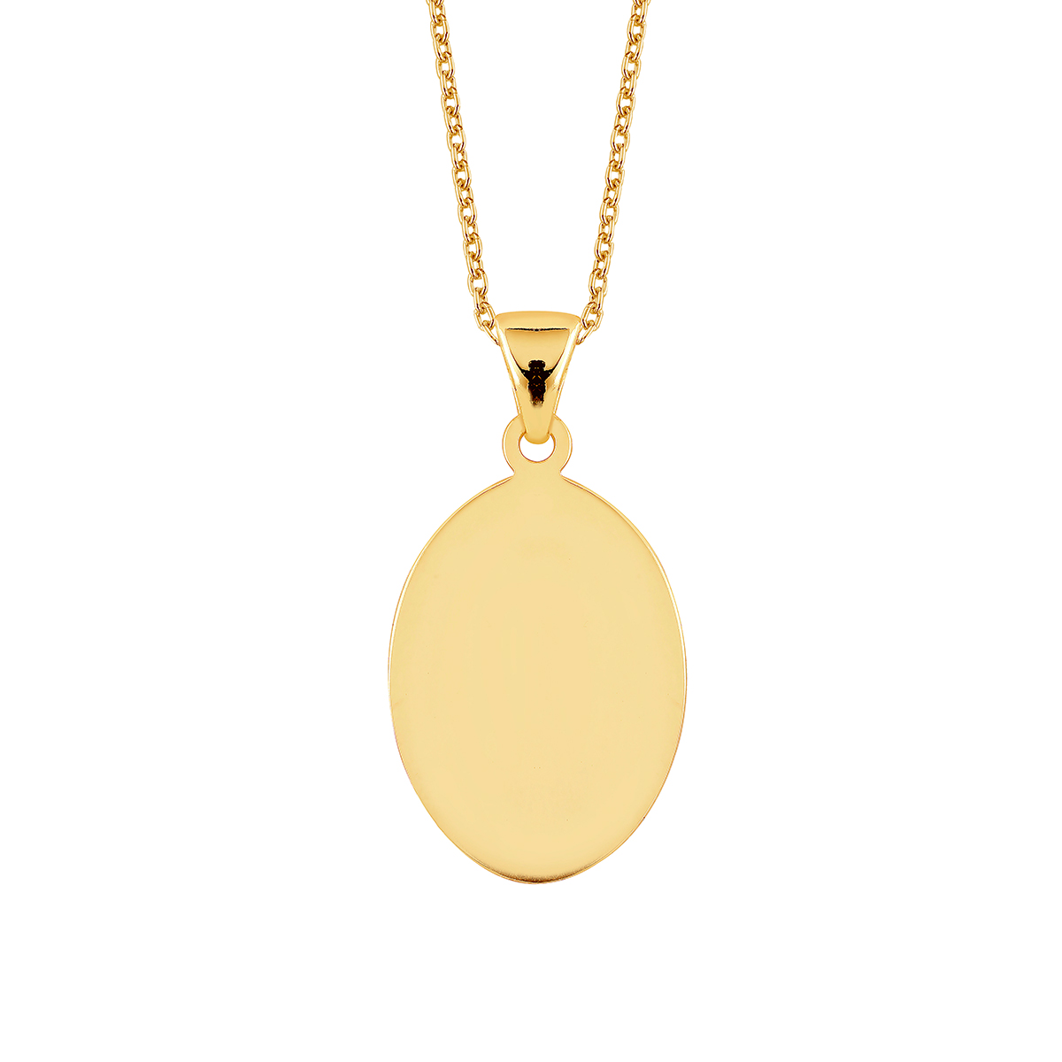 Lykka Casuals engravable oval goldplated plate necklace 